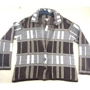 Cato Brown White Plaid Cardigan NWT Womens Size XL